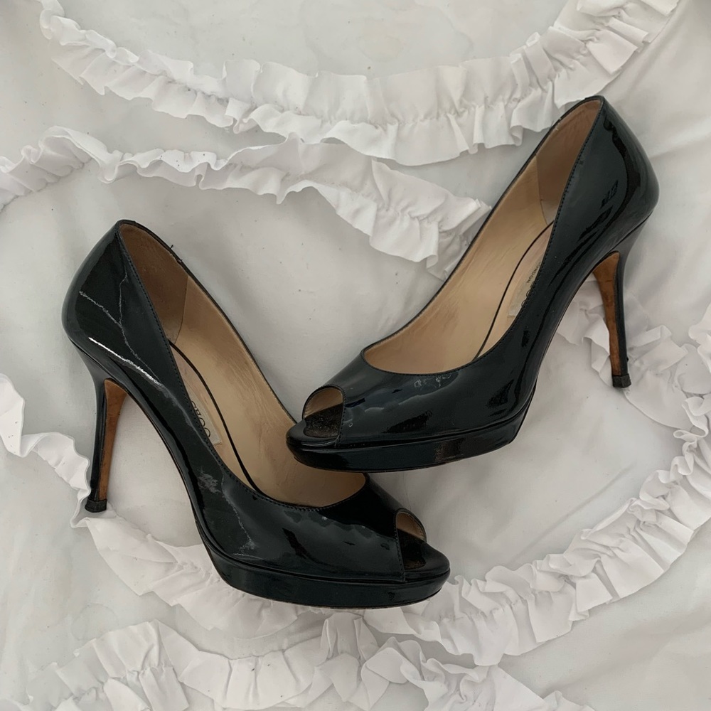 Jimmy Choo Peep Toe Black Pump